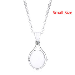 H2o Openable Metal Shell Pendant Necklace Silver Color with Crystal Mermaid Tv Movies Jewelry  for Women Girls Cute Necklaces