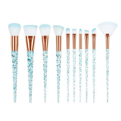 Makeup Brush Set Crystal Threaded Handle