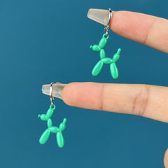 Cute Colorful Enamel Puppy Dog Hoop Earrings