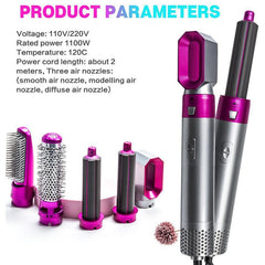 5 In 1 Hair Dryer Brush Professional Dryer And Straightening Brush Electric Hair Styling Tool Automatic Hair Curler