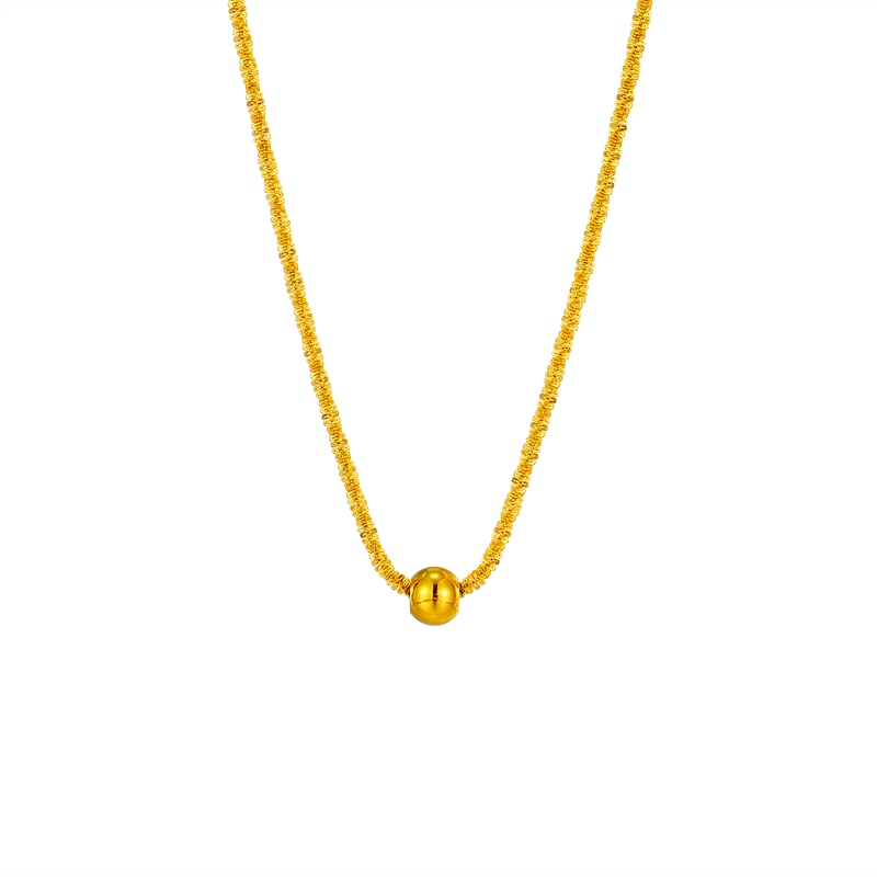 Gold Clavicle Bead Pendant Necklace