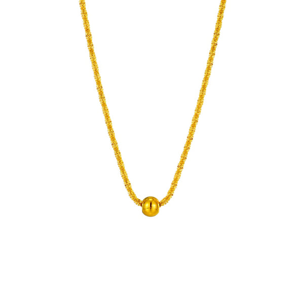 Gold Clavicle Bead Pendant Necklace