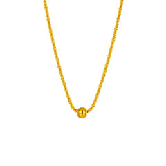 Gold Clavicle Bead Pendant Necklace