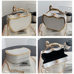 Luxury Designer Stripe Printed Handbag Fashion Chain Crossbody Bag Box Tote