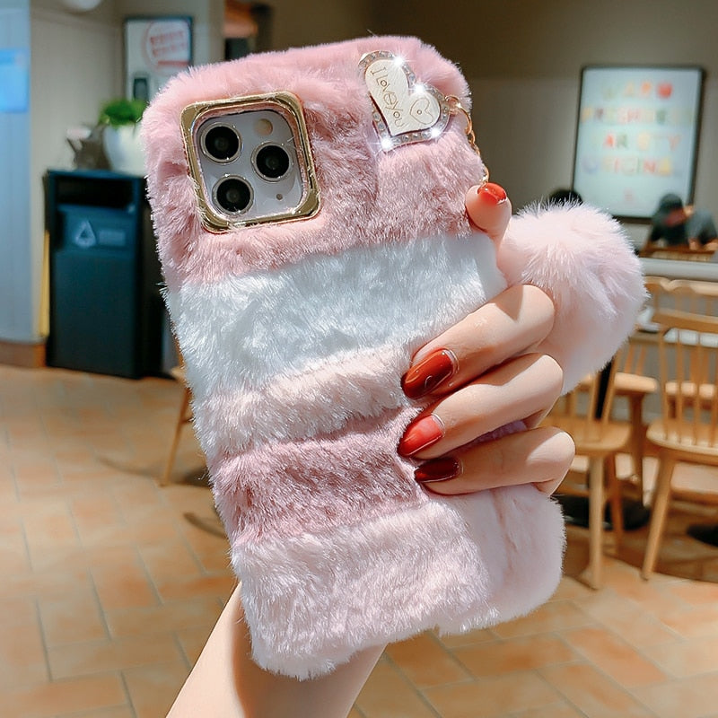 Amorette Plush Heart Pendant iPhone Case