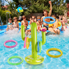 Inflatable Cactus Ring Toss Game Set Floating
