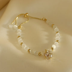 CARLIDANA Trendy High Quality Niche Design Gold Color Opal Bracelet for Women Jewelry Gift Ajustable Non Tarnish,Non Allergic