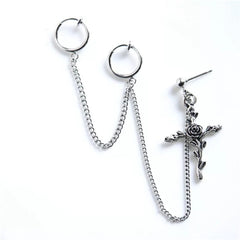 Hip Hop Korean Fashion Cross Earrings For Women Grunge Cross Ear Earrings серьги кресты Skeleton Crochet Punk Earrings Wholesale