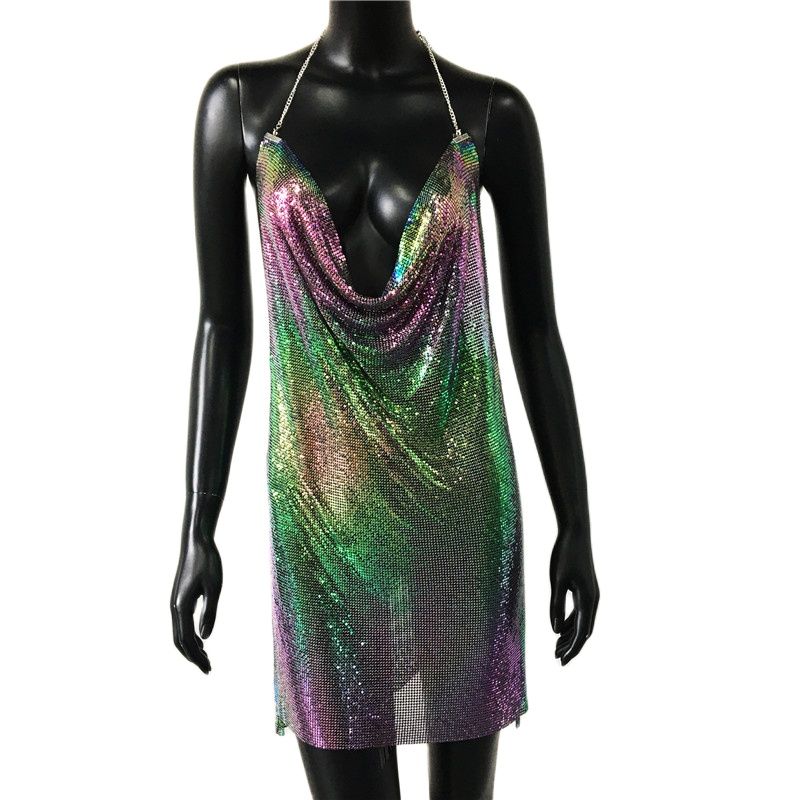 Vesper Metallic Sequin Mesh Mini Dress Secondary image