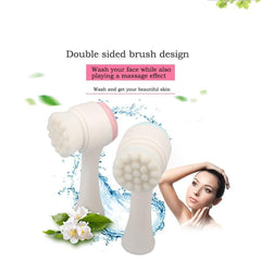 3D Bilateral Soft Bristles Silicone Double-Sided Face Brush