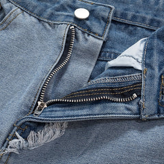Taruxy Jeans Women Blue Patchwork High Waisted Ripped Jeans Autumn High Street Straight Long Pants Y2K Denim Pants Trousers