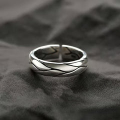 Silver Color Minimalist Irregular Twined Finger Rings