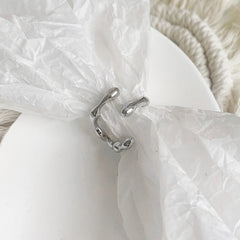 Silver Color Minimalist Irregular Twined Finger Rings