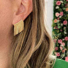 Lucile Gold Color Tassel Earrings