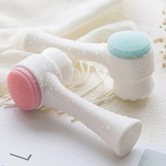 3D Bilateral Soft Bristles Silicone Double-Sided Face Brush