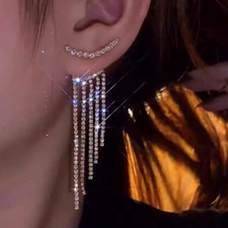 Lucienne Silver Rhinestone Drop Earring Collection
