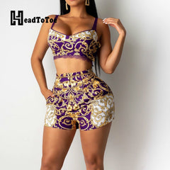 Summer Chic with Ava: V-Neck Crop Top and Shorts Set