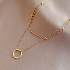 Double Layer Bead Annulation Necklace