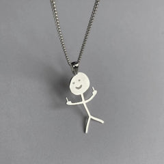 Hip Hop Fxck You Funny Doodle Pendant Necklace