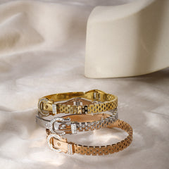 Elegant Stainless Steel Crystal Bracelet for Women