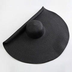 70cm Oversized  Wide Brim Sun Hat Travel  Large UV Protection Beach Straw Hats Women&#39;s Summer Floppy Foldable Chapeaux Wholesale