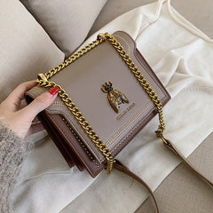 Retro Bee Shoulder Bag Simple Leather Crossbody Bags