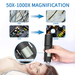 Wireless Dermatoscope Scalp Skin Analyzer Machine 1000X Facial and Body Analyzer Electronics Microscope