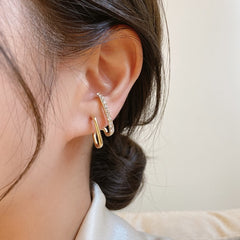 Trista U-shaped Gold Color Earrings