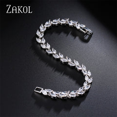 White Shiny Leaf Bracelets Bangles