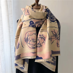 Thick Cashmere Scarf for Women Print Pashmina Shawl and Wrap