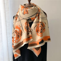 Thick Cashmere Scarf for Women Print Pashmina Shawl and Wrap