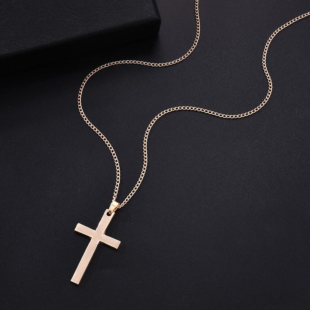 Fast and Furious Movies Actor Dominic Toretto  Rhinestone Cross Crystal Pendant Chain Necklace Men Jewelry