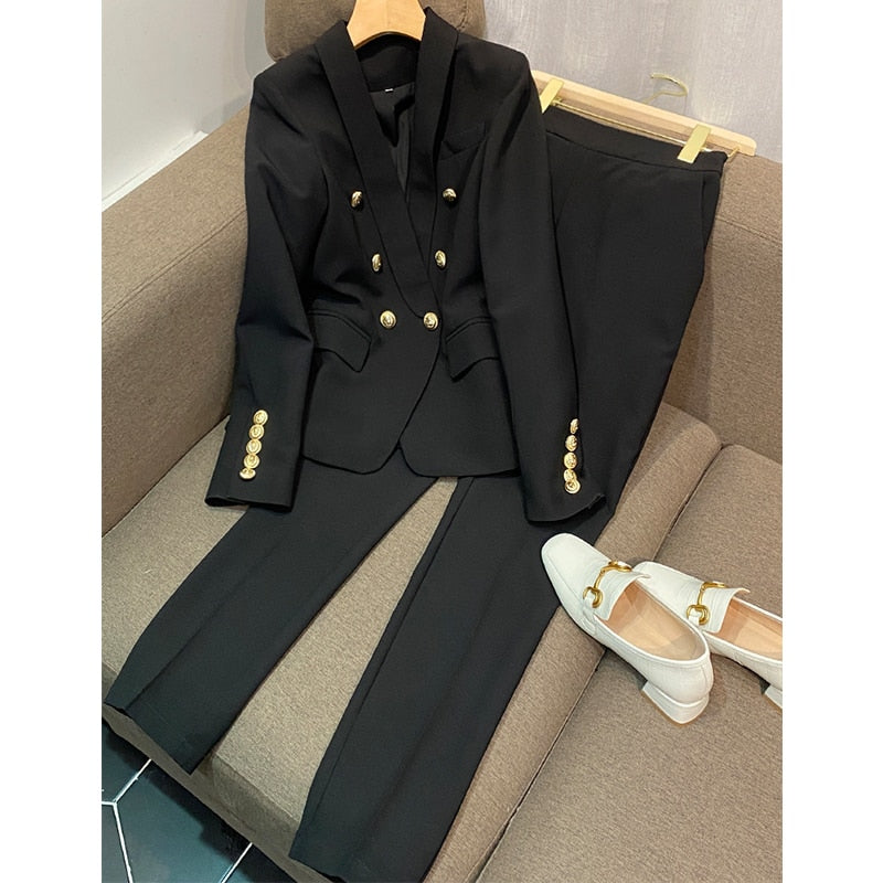 Adeline Double-Breasted Blazer & Pants Two-piece
