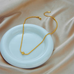 Gold Clavicle Bead Pendant Necklace