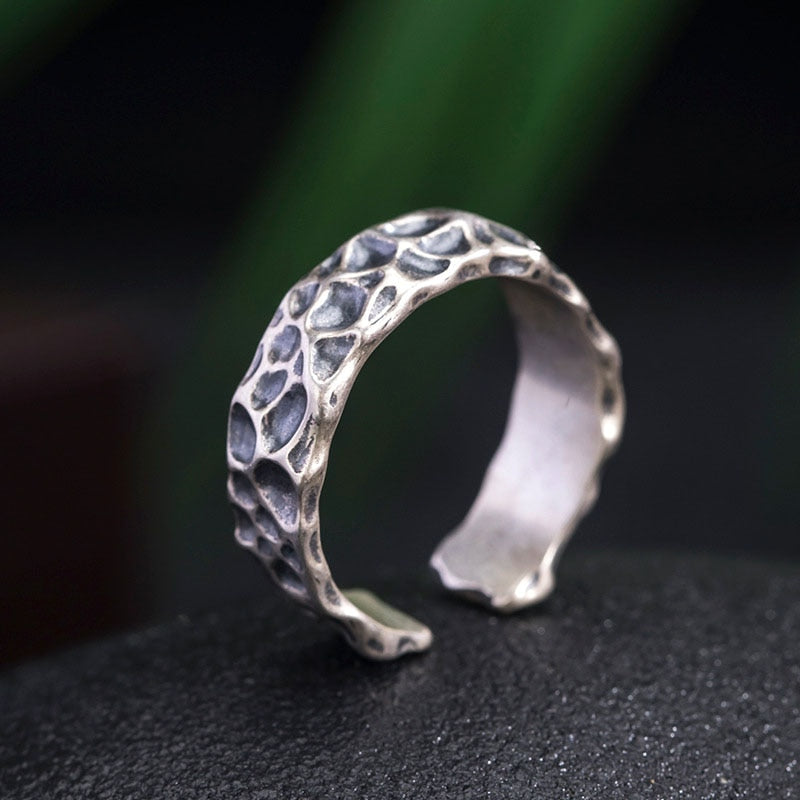 Viking Rune Symbol Rings for Women Men Vintage Compass Stone Meditation Ring Trendy Jewelry Gifts Open Ring Adjustable Secondary image