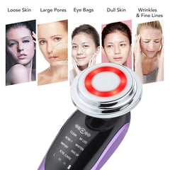 7 in 1 Face Lift Devices EMS RF Microcurrent Skin Rejuvenation Facial Massager Light Therapy Anti Aging Wrinkle