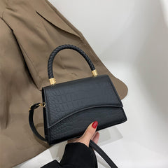 Solid Pu Leather Shoulder Handbags Top Handle Casual Crossbody Bags