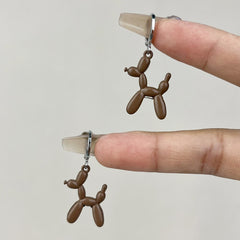 Cute Colorful Enamel Puppy Dog Hoop Earrings