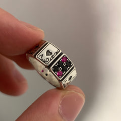Playing Cards Open Cuff Finger Rings