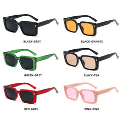 Luxury Vintage Orange Square Sunglasses for Women