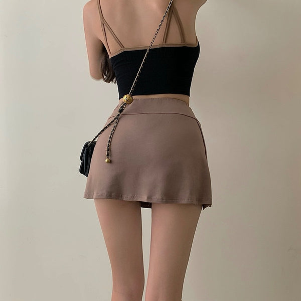 Serena High-Waist Split Tennis Mini Skirt One-piece