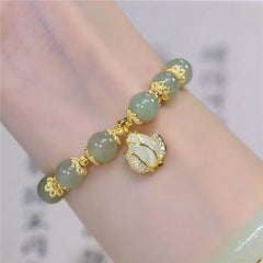 Jade Bracelet Leaves Double Layer