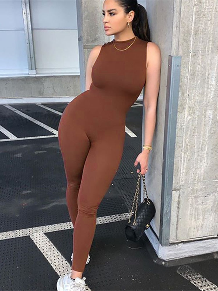 Bodycon Casual Long Sleeve/Sleeveless Jumpsuit