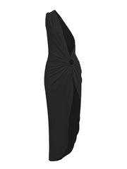 Elegant One-Shoulder White Cover-Up Dress for Women's Swimwear