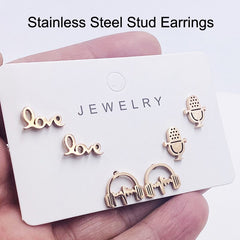 3prs Set Earrings Music Guitar Microphone Drop Dangle Earrings For Women DJ Music Lover Gifts Jewelry Pendientes Cерьги