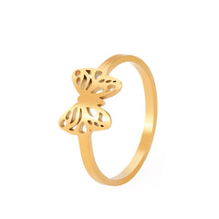 Skyrim Stainless Steel Cutout Butterfly Rings Women Minimalist Ring Female Jewelry Party Birthday Wedding Gifts Wholesale 2023