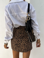 leopard mini skirt