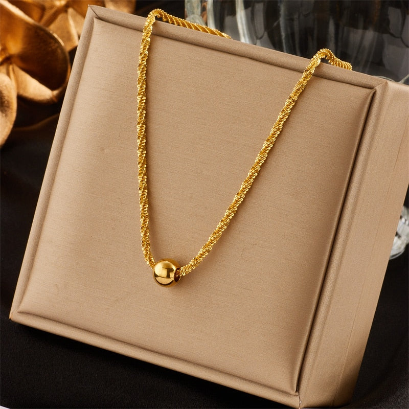 Gold Clavicle Bead Pendant Necklace Main image
