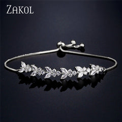 White Shiny Leaf Bracelets Bangles