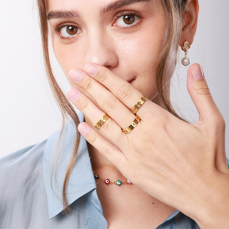 Selene Sun & Moon Stainless Steel Ring Collection